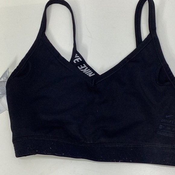Nike Black Sports Bra with V-Neck and Elastic Band - Picture 5 of 6